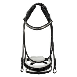 Bridon Damigella en cuir de veau Acavallo Noir / blanc