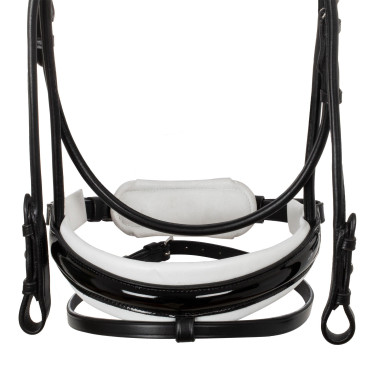 Bridon Damigella en cuir de veau Acavallo Noir / blanc