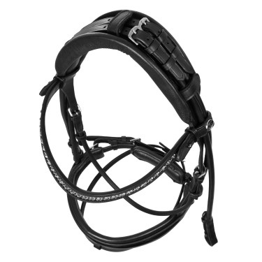 Bridon Dalila en cuir de veau Acavallo Noir / noir