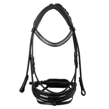 Bridon Dalila en cuir de veau Acavallo Noir / noir