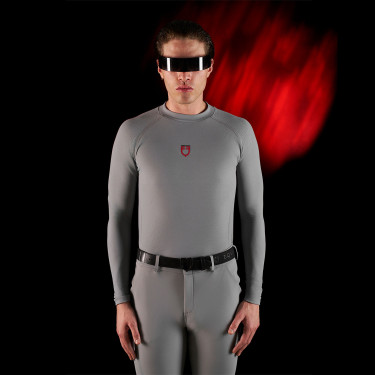 Base Layer homme manches longues Equestro Ridertechnology Oiseau moqueur Gris