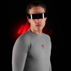 Base Layer homme manches longues Equestro Ridertechnology Oiseau moqueur Gris