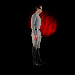 Base Layer homme manches longues Equestro Ridertechnology Oiseau moqueur Gris