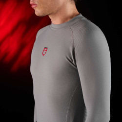 Base Layer homme manches longues Equestro Ridertechnology Oiseau moqueur Gris