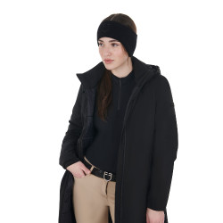 Bandeau Equestro unisexe en laine côtelée avec protection d'oreilles et logo Noir