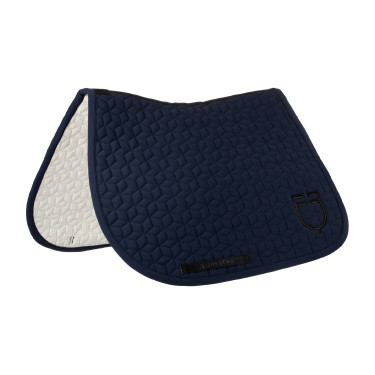 Tapis de selle de saut en matelassage cubique Equestro Marine blazer Bleu marine