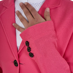 Veste de concours trois boutons fille en mesh Equestro Chèvrefeuille Rose Veste de concours trois boutons fille en mesh Equestro Chèvrefeuille Rose