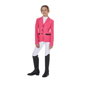 Veste de concours trois boutons fille en mesh Equestro Chèvrefeuille Rose Veste de concours trois boutons fille en mesh Equestro Chèvrefeuille Rose