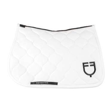 Tapis de saut en tissu technique matelassé Equestro Blanc