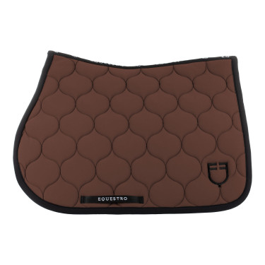 Tapis de saut en tissu technique matelassé Equestro Marron