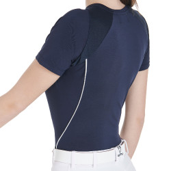 T-shirt technique d'entrainement femme coupe slim Equestro Marine blazer Bleu marine