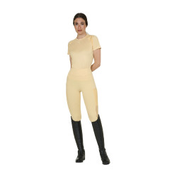 T-shirt technique d'entrainement femme coupe slim Equestro Soleil Orange