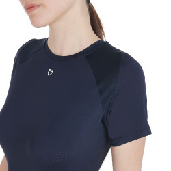 T-shirt technique d'entrainement femme coupe slim Equestro Marine blazer Bleu marine