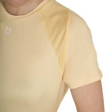 T-shirt technique d'entrainement femme coupe slim Equestro Soleil Orange