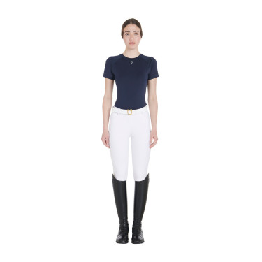 T-shirt technique d'entrainement femme coupe slim Equestro Marine blazer Bleu marine