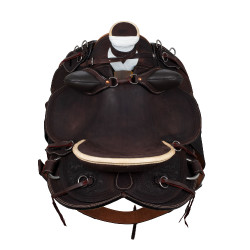 Selle western Wade avec arçon en bois et sangle Denver Marron Selle western Wade avec arçon en bois et sangle Denver Marron
