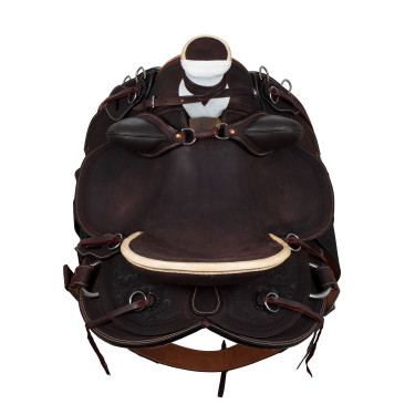 Selle western Wade avec arçon en bois et sangle Denver Marron Selle western Wade avec arçon en bois et sangle Denver Marron