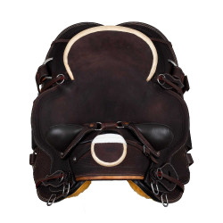 Selle western Wade avec arçon en bois et sangle Denver Marron Selle western Wade avec arçon en bois et sangle Denver Marron