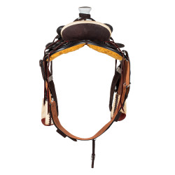 Selle western Wade avec arçon en bois et sangle Denver Marron Selle western Wade avec arçon en bois et sangle Denver Marron