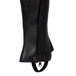 Mini chaps GP cuir stretch Acavallo Noir