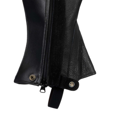 Mini chaps GP cuir stretch Acavallo Noir