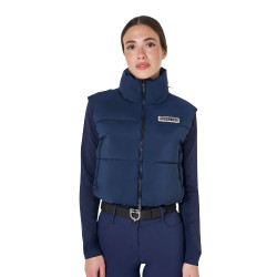 Gilet court zippé femme Equestro Marine blazer Bleu marine
