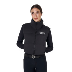 Gilet court zippé femme Equestro Noir