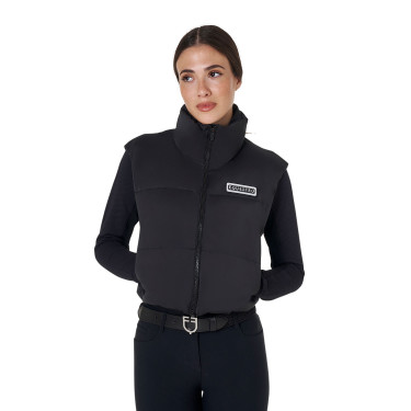 Gilet court zippé femme Equestro Noir