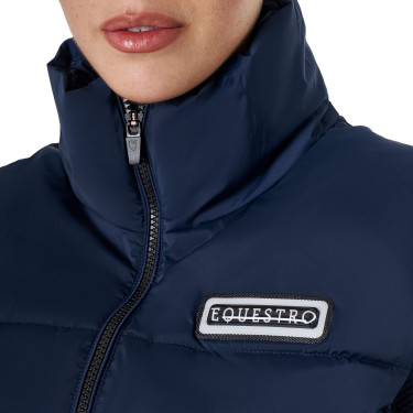 Gilet court zippé femme Equestro Marine blazer Bleu marine