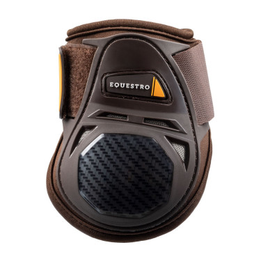 Protège-boulets en néoprène avec fermeture velcro Equestro Marron