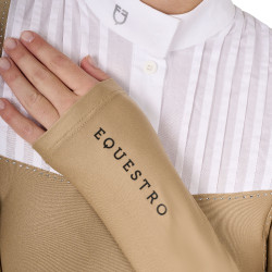 Polo de concours Femme Manches Longues avec Strass Equestro Beige
