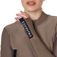 Polo Technique d'Entraînement Femme Manches Longues Equestro Rose caméo