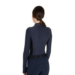 Polo Technique d'Entraînement Femme Manches Longues Equestro Marine blazer Bleu marine