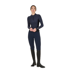 Polo Technique d'Entraînement Femme Manches Longues Equestro Marine blazer Bleu marine