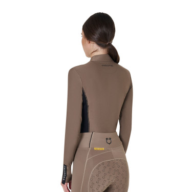 Polo Technique d'Entraînement Femme Manches Longues Equestro Walnut Marron