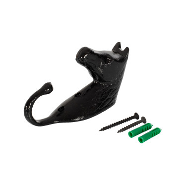 Crochet Porte-Bridon Tête de Cheval en Aluminium Coloré Umbria Equitazione Noir