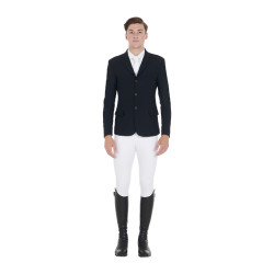Veste de concours Homme en Tissu Stretch avec Poches Zippées Equestro Noir Veste de concours Homme en Tissu Stretch avec Poches Zippées Equestro Noir