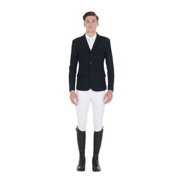 Veste de concours Homme en Tissu Stretch avec Poches Zippées Equestro Noir Veste de concours Homme en Tissu Stretch avec Poches Zippées Equestro Noir