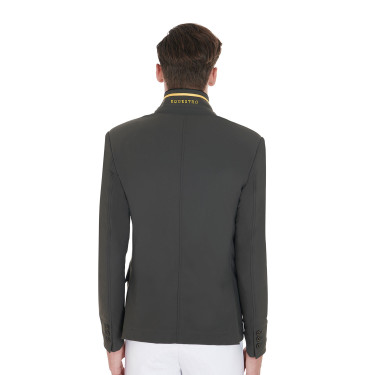 Veste de concours Homme en Tissu Stretch avec Poches Zippées Equestro Gris Veste de concours Homme en Tissu Stretch avec Poches Zippées Equestro Gris