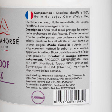 Graisse Jaune pour Sabots Ama Hoof 1L Umbria Equitazione Noir