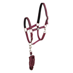 Licol Synthétique avec Longe Reflective Supreme Bordeaux