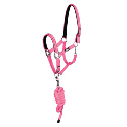 Licol Synthétique avec Longe Reflective Supreme Rose