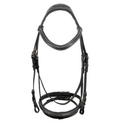 Bridon Supreme avec Couture Contraste et Rênes Supreme Noir Bridon Supreme avec Couture Contraste et Rênes Supreme Noir