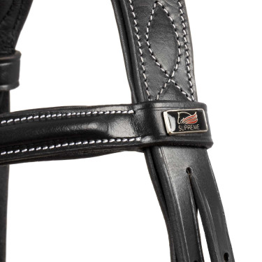 Bridon Supreme avec Couture Contraste et Rênes Supreme Noir Bridon Supreme avec Couture Contraste et Rênes Supreme Noir