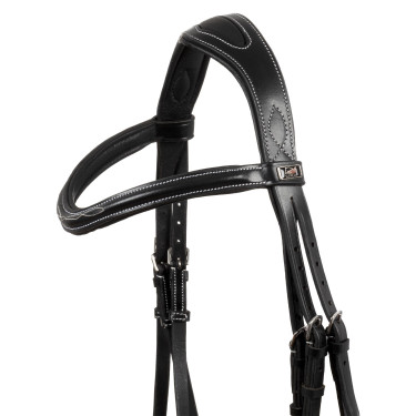 Bridon Supreme avec Couture Contraste et Rênes Supreme Noir Bridon Supreme avec Couture Contraste et Rênes Supreme Noir