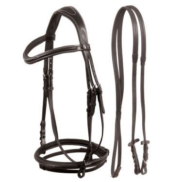 Bridon Supreme avec Couture Contraste et Rênes Supreme Marron
