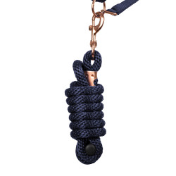 Licol en Nylon Rose Gold Line avec Longe Supreme Marine Bleu marine