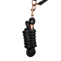 Licol en Nylon Rose Gold Line avec Longe Supreme Noir Licol en Nylon Rose Gold Line avec Longe Supreme Noir