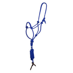 Licol Corde Nouée avec Longe Pool's Bleu royal