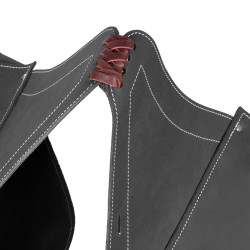 Sacoche de Selle en Veau Fermeture 3 Lanières Pool's Noir